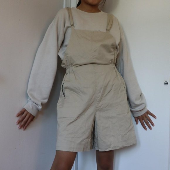 Puella tan harajuku wide-leg spaghetti strap overalls shorts - Picture 2 of 3
